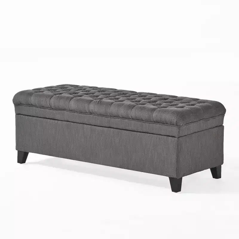 Banc d'entrée élégant avec grande capacité de rangement, pouf de rangement avec assise rembourrée, bout de lit pour le salon