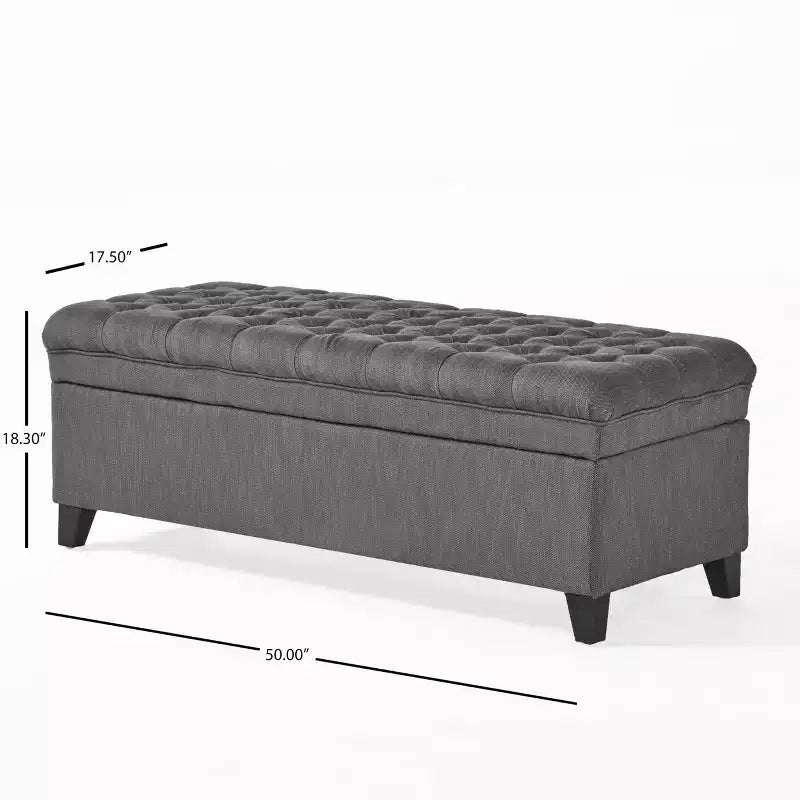 Banc d'entrée élégant avec grande capacité de rangement, pouf de rangement avec assise rembourrée, bout de lit pour le salon