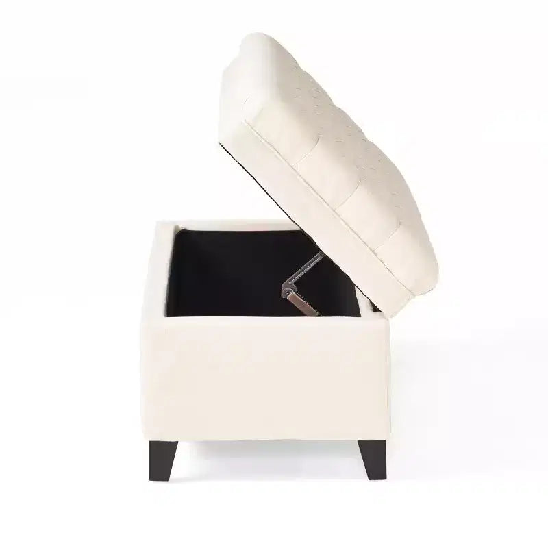 Banc d'entrée élégant avec grande capacité de rangement, pouf de rangement avec assise rembourrée, bout de lit pour le salon