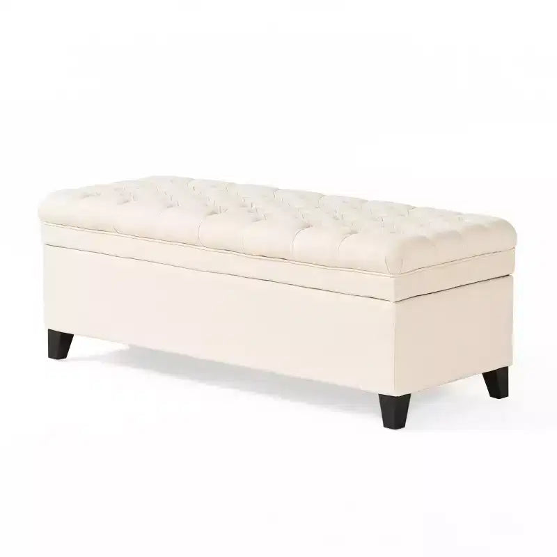 Banc d'entrée élégant avec grande capacité de rangement, pouf de rangement avec assise rembourrée, bout de lit pour le salon
