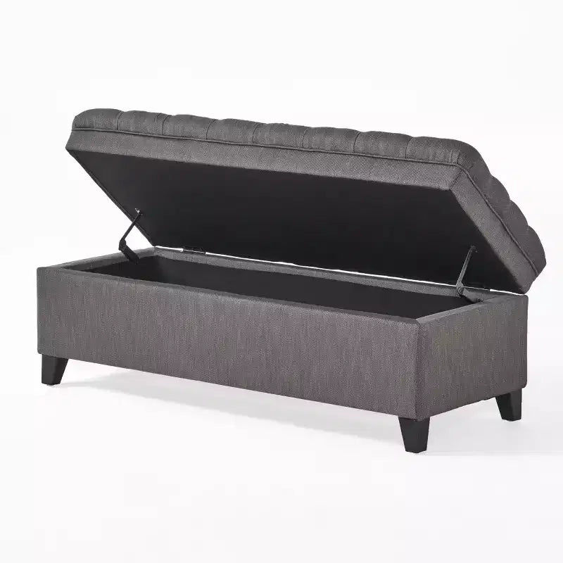 Banc d'entrée élégant avec grande capacité de rangement, pouf de rangement avec assise rembourrée, bout de lit pour le salon