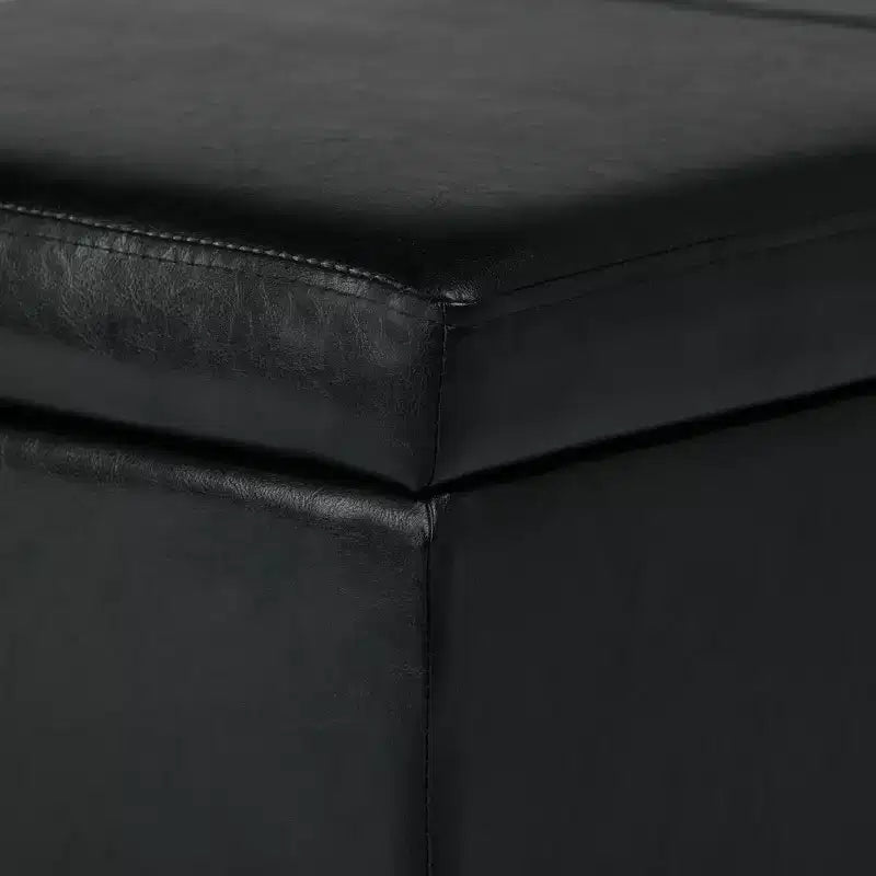 Banc de rangement ottoman de 122 cm de large avec siège rembourré, banc de rangement de bout de lit avec grand espace de rangement, repose-pieds ottoman pour le salon