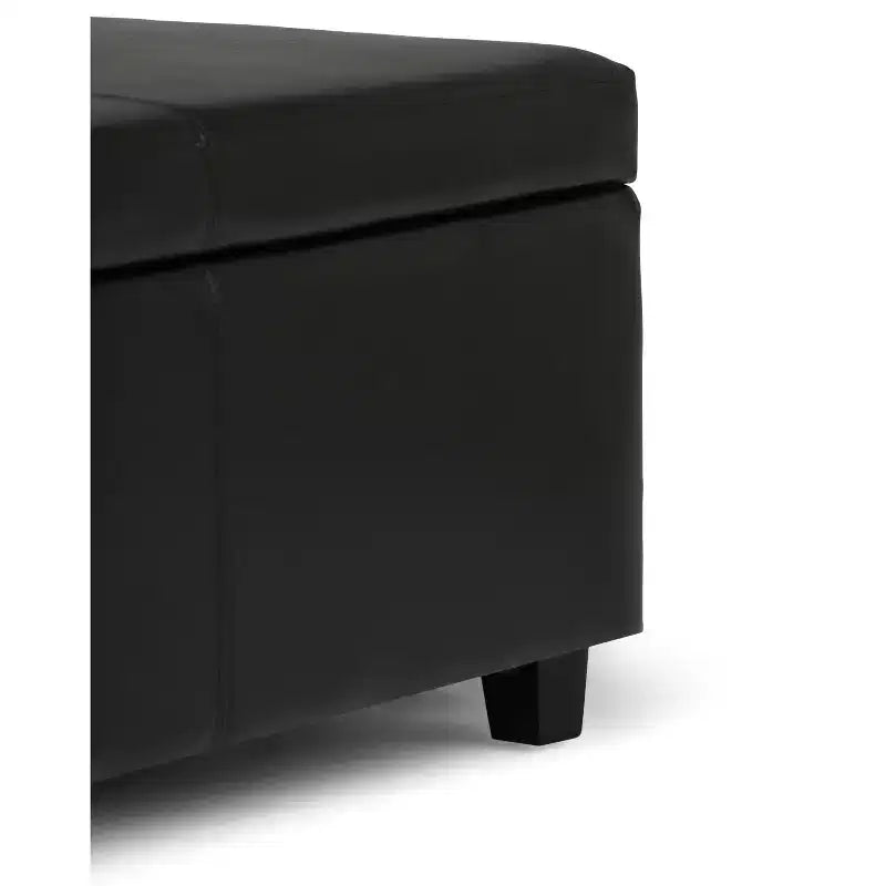 Banc de rangement ottoman de 122 cm de large avec siège rembourré, banc de rangement de bout de lit avec grand espace de rangement, repose-pieds ottoman pour le salon