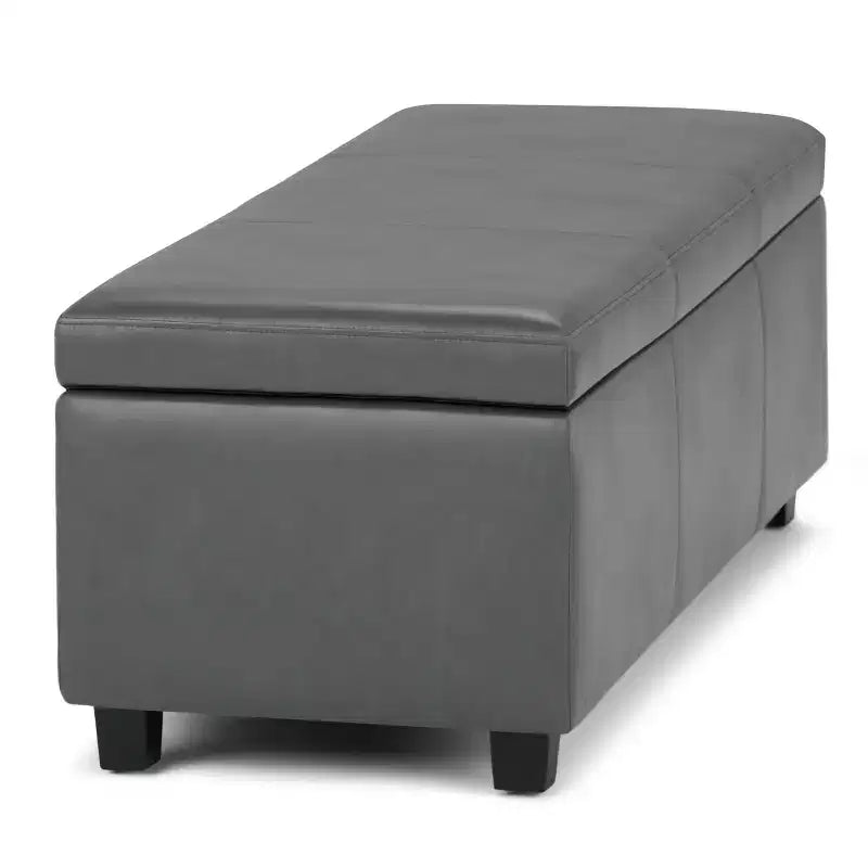 Banc de rangement ottoman de 122 cm de large avec siège rembourré, banc de rangement de bout de lit avec grand espace de rangement, repose-pieds ottoman pour le salon