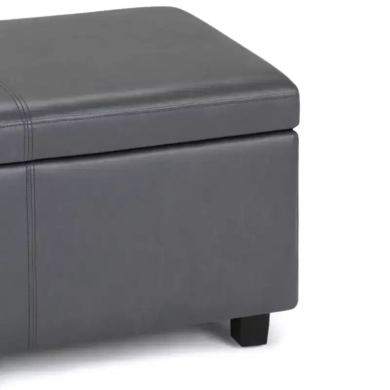 Banc de rangement ottoman de 122 cm de large avec siège rembourré, banc de rangement de bout de lit avec grand espace de rangement, repose-pieds ottoman pour le salon