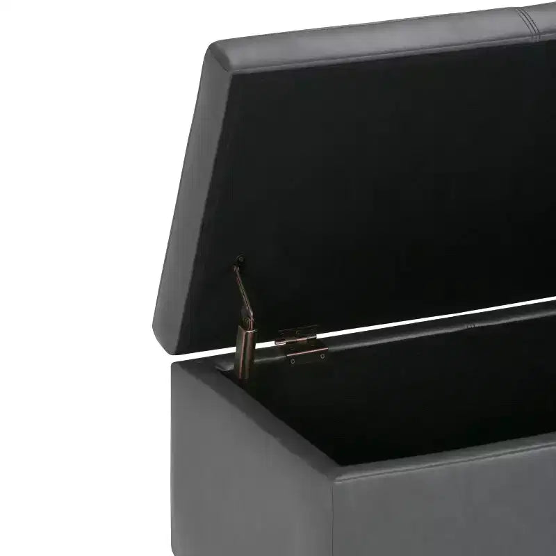 Banc de rangement ottoman de 122 cm de large avec siège rembourré, banc de rangement de bout de lit avec grand espace de rangement, repose-pieds ottoman pour le salon
