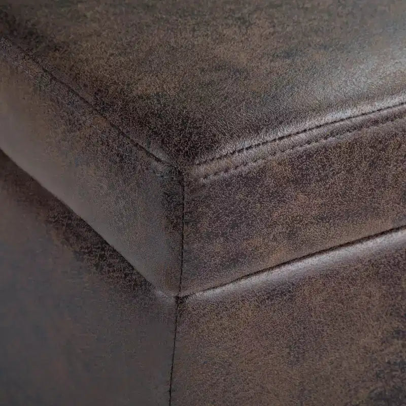 Banc de rangement ottoman de 122 cm de large avec siège rembourré, banc de rangement de bout de lit avec grand espace de rangement, repose-pieds ottoman pour le salon