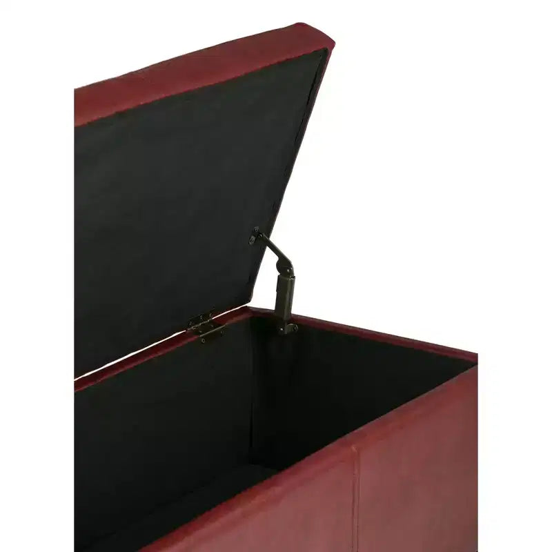 Banc de rangement ottoman de 122 cm de large avec siège rembourré, banc de rangement de bout de lit avec grand espace de rangement, repose-pieds ottoman pour le salon