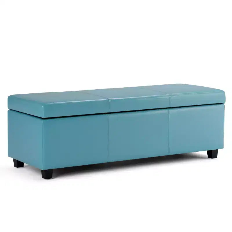 Banc de rangement ottoman de 122 cm de large avec siège rembourré, banc de rangement de bout de lit avec grand espace de rangement, repose-pieds ottoman pour le salon