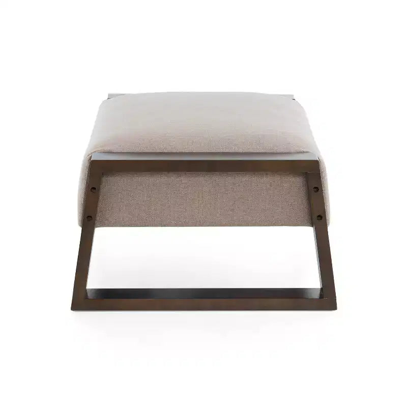Banc Ottoman rembourré, Banc moderne confortable rembourré avec pieds en bois, Capacité de poids de 136 kg, Tabouret repose-pieds rectangulaire