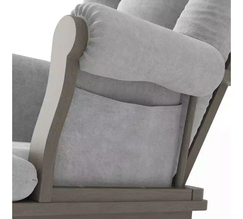 Fauteuil à bascule et pouf Child Craft Cozy Glider, coussin rembourré avec poches de rangement pratiques, base et cadre en bois massif
