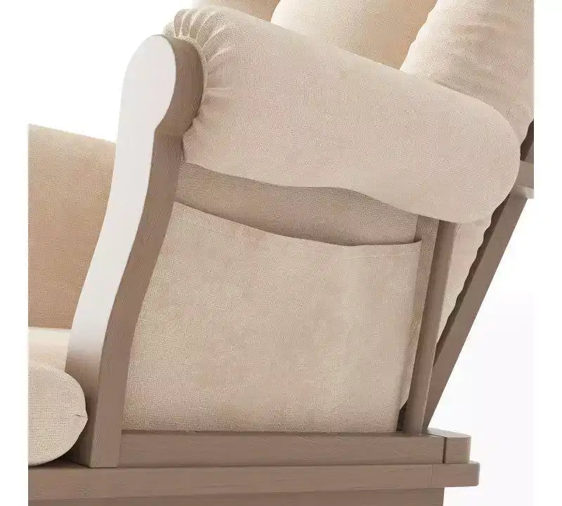 Fauteuil à bascule et pouf Child Craft Cozy Glider, coussin rembourré avec poches de rangement pratiques, base et cadre en bois massif