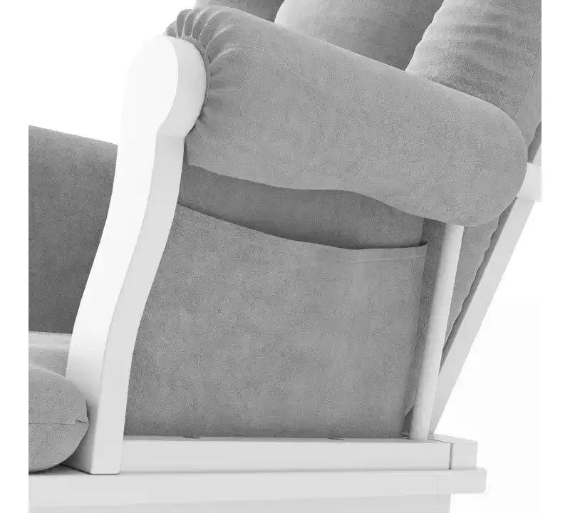 Fauteuil à bascule et pouf Child Craft Cozy Glider, coussin rembourré avec poches de rangement pratiques, base et cadre en bois massif