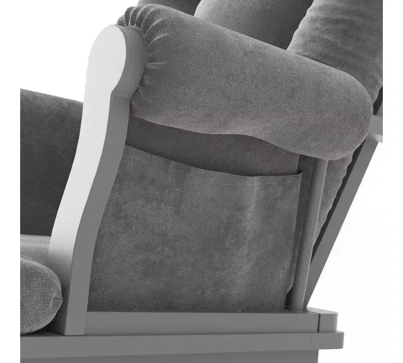 Fauteuil à bascule et pouf Child Craft Cozy Glider, coussin rembourré avec poches de rangement pratiques, base et cadre en bois massif