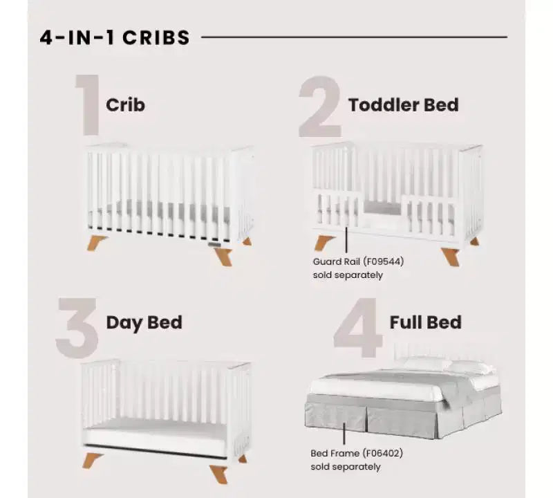 Lit de bébé Child Craft SOHO, commode 3 tiroirs, chiffonnier, table de chevet, chambre de bébé 4 pièces