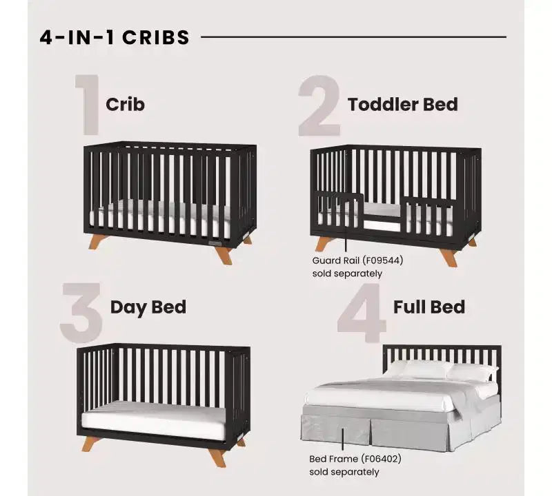 Lit de bébé Child Craft SOHO, commode 3 tiroirs, chiffonnier, table de chevet, chambre de bébé 4 pièces