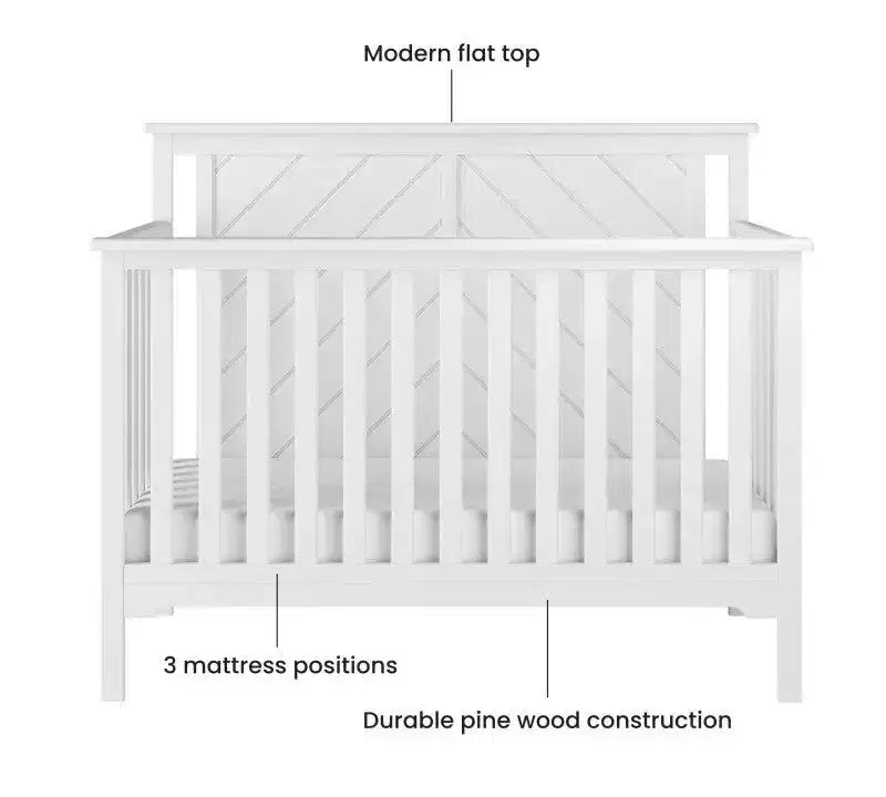 Ensemble de chambre de bébé 2 pièces Child Craft Hampton comprenant un lit de bébé convertible 4-en-1 à dessus plat et une table à langer