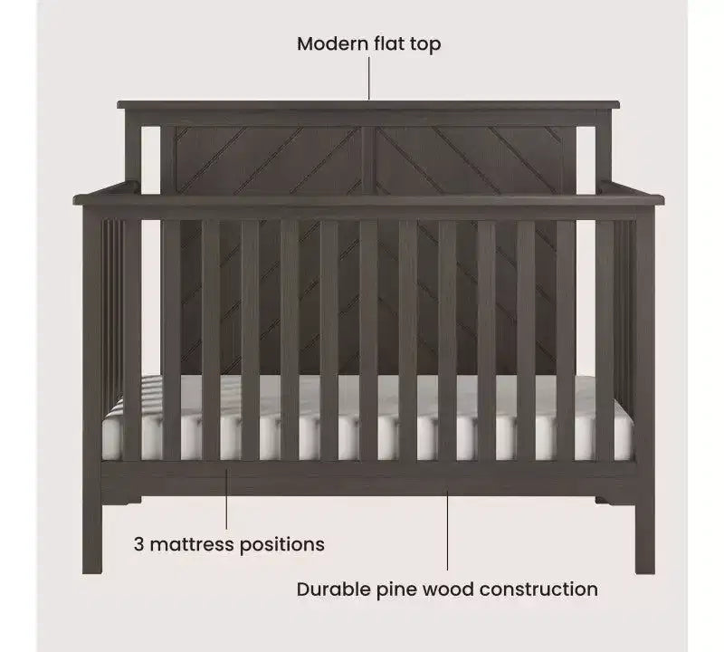 Ensemble de chambre de bébé 2 pièces Child Craft Hampton comprenant un lit de bébé convertible 4-en-1 à dessus plat et une table à langer