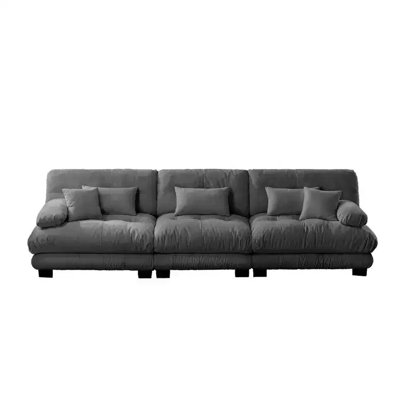 Canapé sectionnel 3 places modulaire avec sièges profonds pour salon, gris