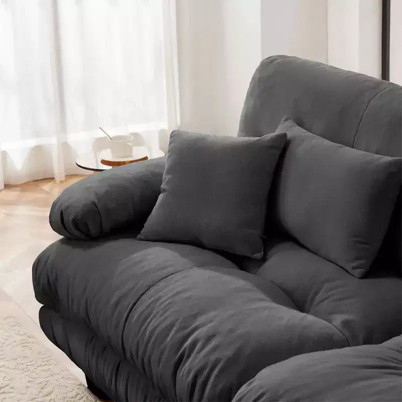 Canapé sectionnel 3 places modulaire avec sièges profonds pour salon, gris
