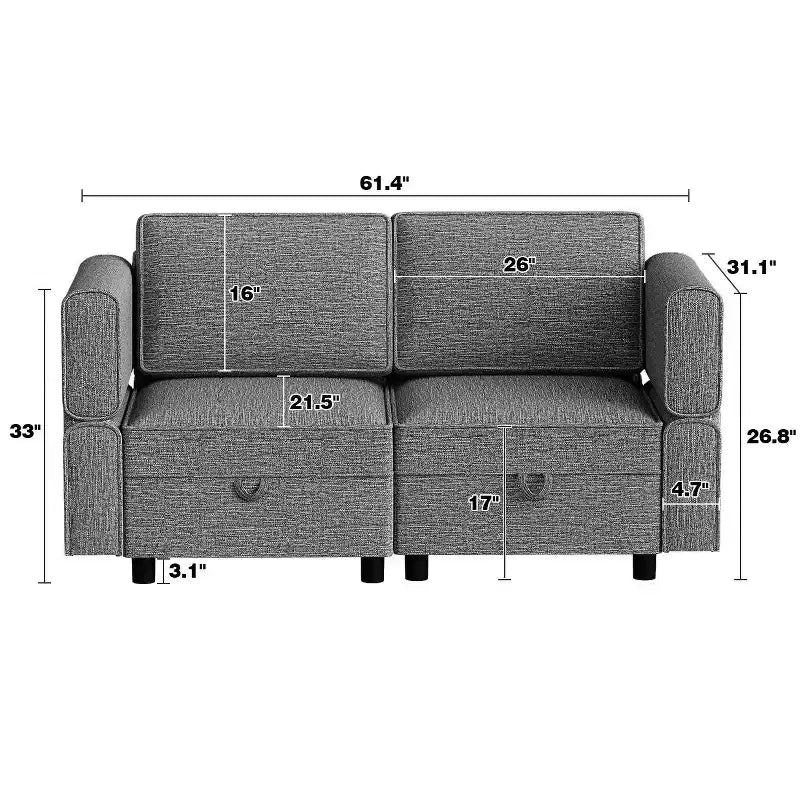 Canapé d'angle modulable réversible, en forme de U avec rangements, canapé polyvalent pour salon