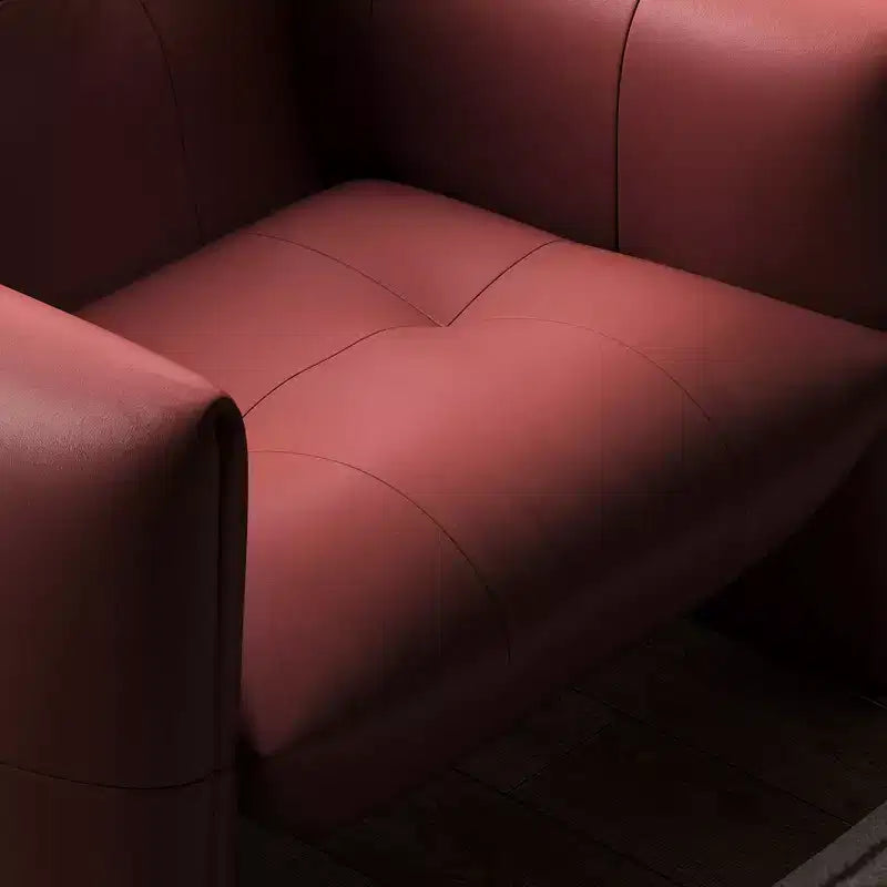 Luck Live 34.64 Fauteuil d'appoint de salon moderne, en similicuir rembourré, avec coussin épais et cadre en bois massif