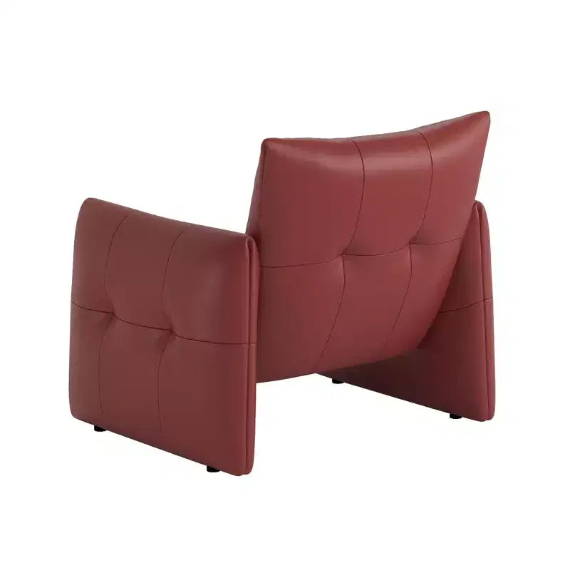 Luck Live 34.64 Fauteuil d'appoint de salon moderne, en similicuir rembourré, avec coussin épais et cadre en bois massif
