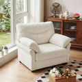 Dyonery Oversized Accent Chair,Modern Chenille Armchair for Living Room,Wide Reading Chair with Deep Seat & Pillow Arm Single Sofa Chair for Bedroom