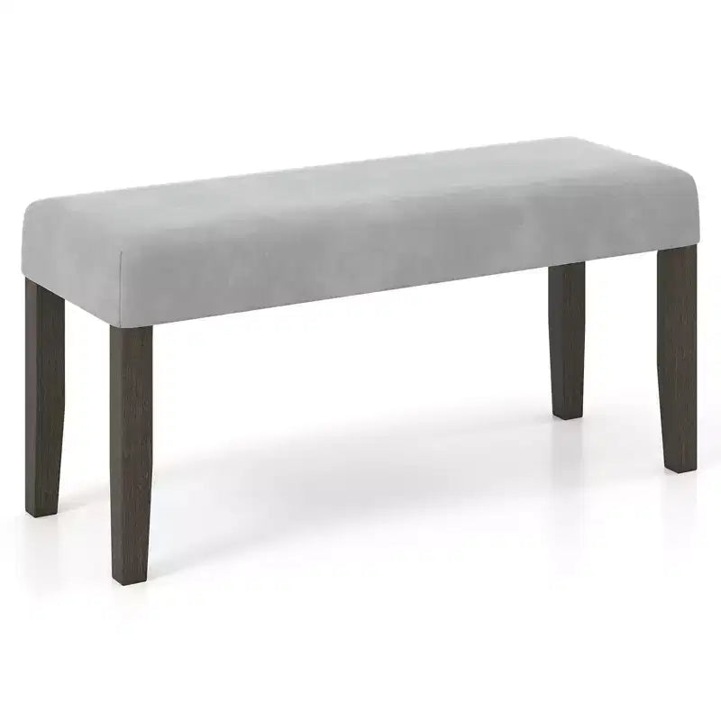 Costway Lot de 2 bancs rembourrés de chambre à coucher avec siège rembourré et pieds en bois massif pour salle à manger