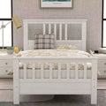 FAMYYT Twin Size Wood Platform Bed?With Headboard and Footboard, Easy Assembly, White