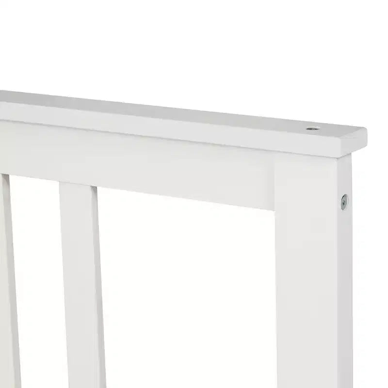 Lit plateforme en bois double avec tête et pied de lit, assemblage facile, blanc