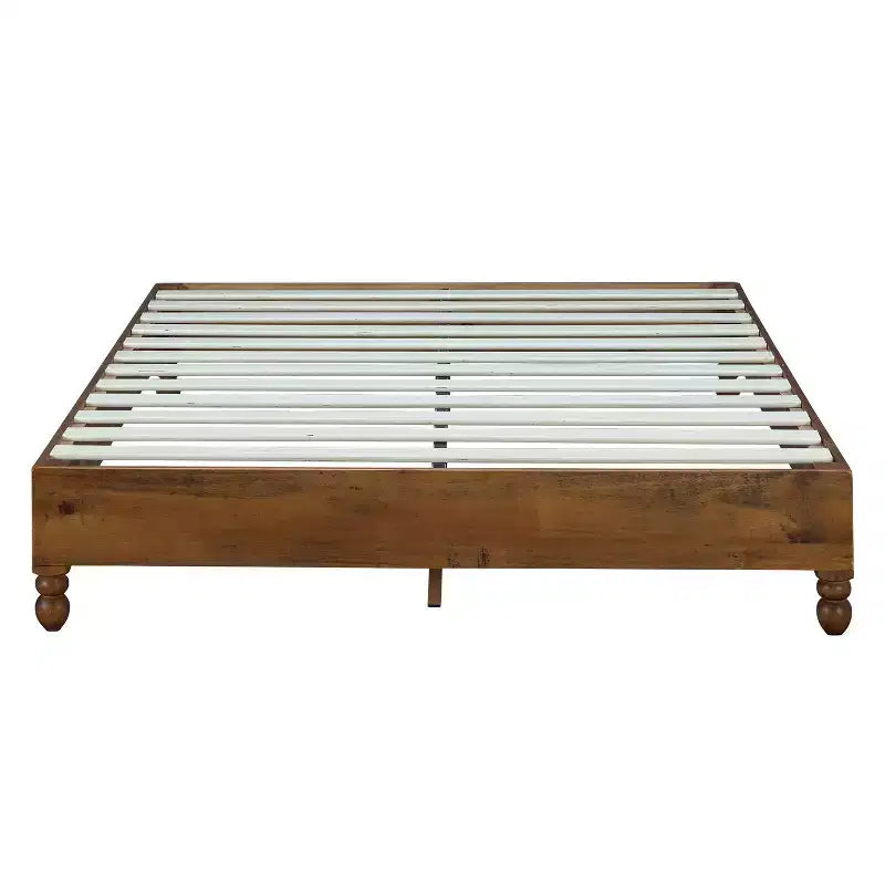 MUSEHOMEINC Cadre de lit plateforme en bois de pin massif de 12 pouces avec lattes en bois, King size