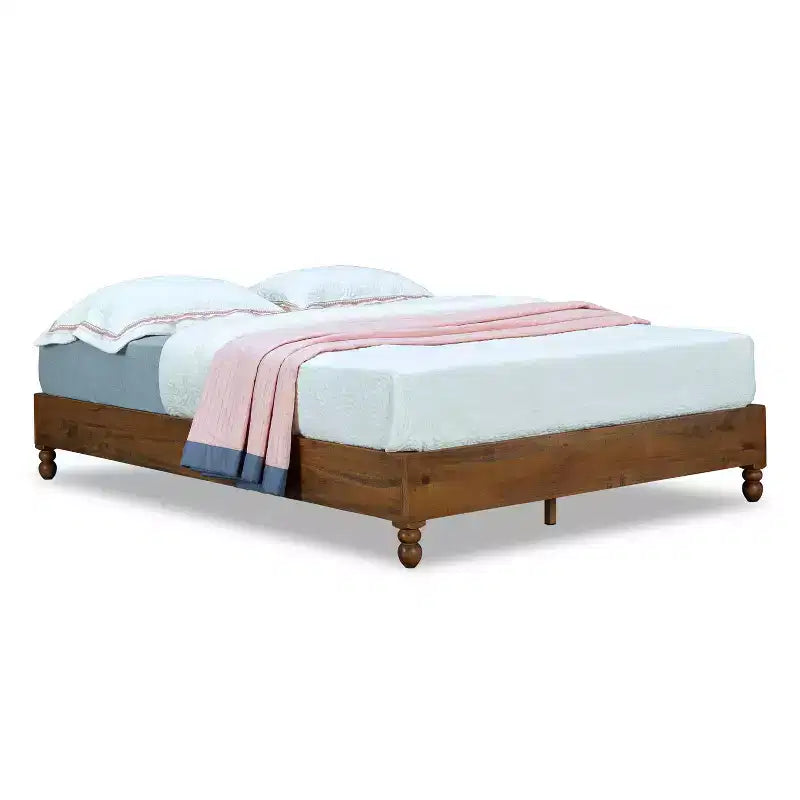 MUSEHOMEINC Cadre de lit plateforme en bois de pin massif de 12 pouces avec lattes en bois, King size