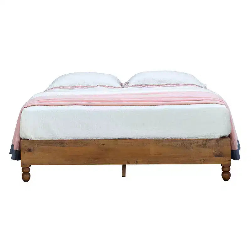 MUSEHOMEINC Cadre de lit plateforme en bois de pin massif de 12 pouces avec lattes en bois, King size