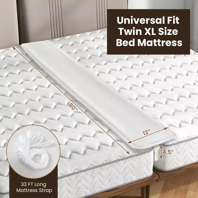Costway 9/12 Kit de Convertisseur Lit Jumeau XL en King Size avec Sangle de Remplissage pour Pont de Lit Extra Large