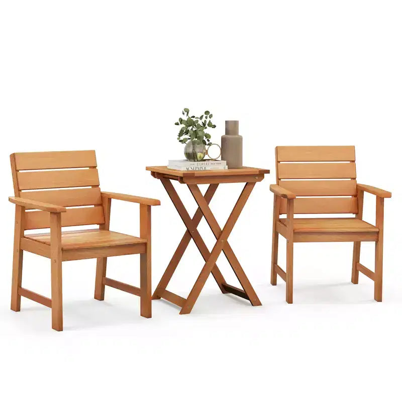 Costway Table Pliante de Patio Extérieur 1/2 PC 20 Pouces en Bois Dur Table Bistro avec Plateau à Lattes