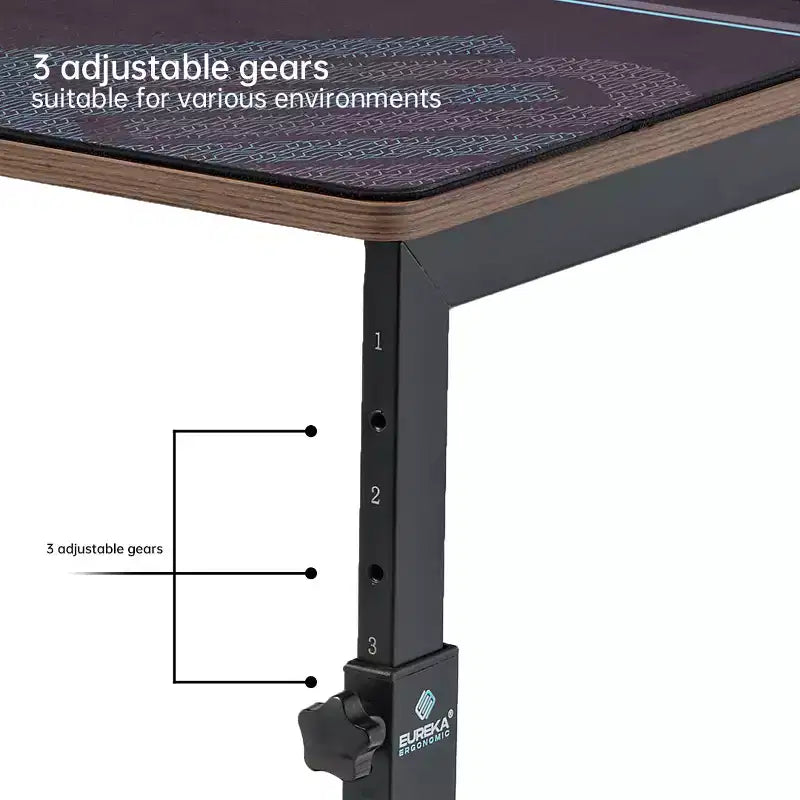 Chariot CPU mobile EUREKA ERGONOMIC à hauteur réglable avec tapis de souris